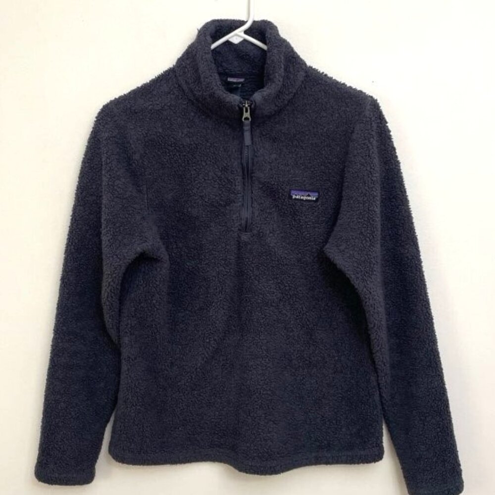 Patagonia Worn Wear 1/4 Zip Fleece‎ Women’s M Black Neutral Cozy